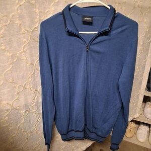 Armani ZIPPED CARDIGAN IN CASHMERE BLUE Men’s Size XL
